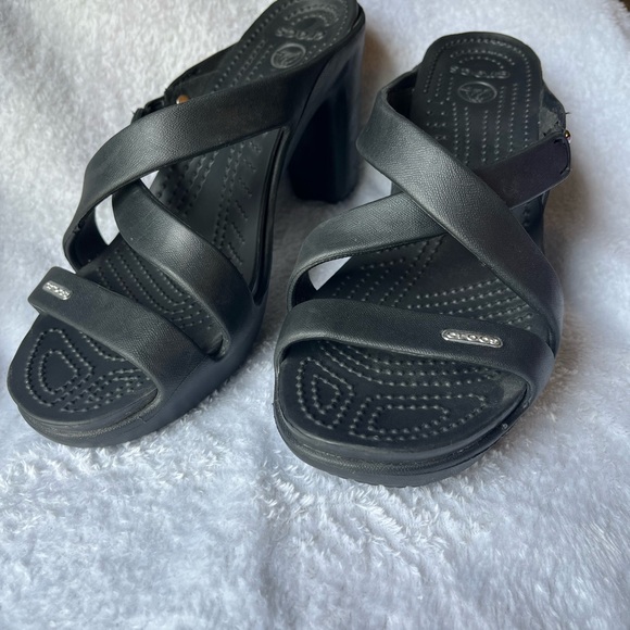 CROCS Cyprus IV Black Women's Heeled Sandals - Picture 1 of 11